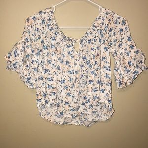 forever 21 off-the-shoulder floral crop top